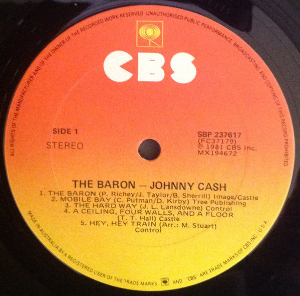 Johnny Cash : The Baron (LP, Album)