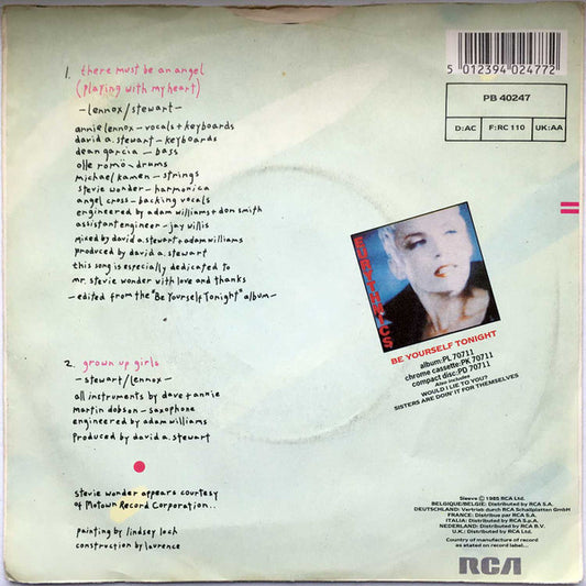 Eurythmics : There Must Be An Angel (Playing With My Heart) (7", Single)