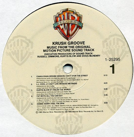 Various : Krush Groove (Music From The Original Motion Picture Soundtrack) (LP, Album, Comp)