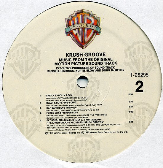 Various : Krush Groove (Music From The Original Motion Picture Soundtrack) (LP, Album, Comp)
