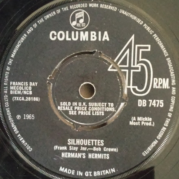 Herman's Hermits : Silhouettes (7", Single)