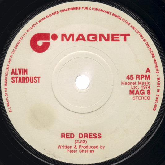 Alvin Stardust : Red Dress (7", Single, Sol)