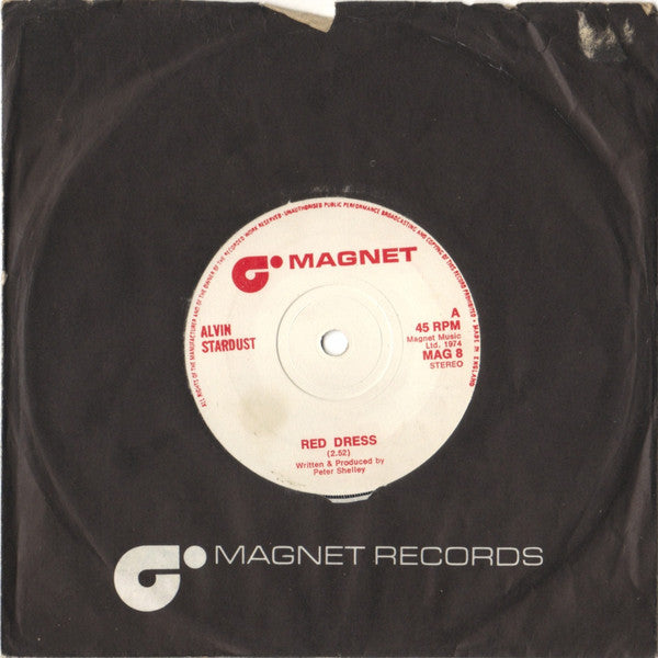 Alvin Stardust : Red Dress (7", Single, Sol)