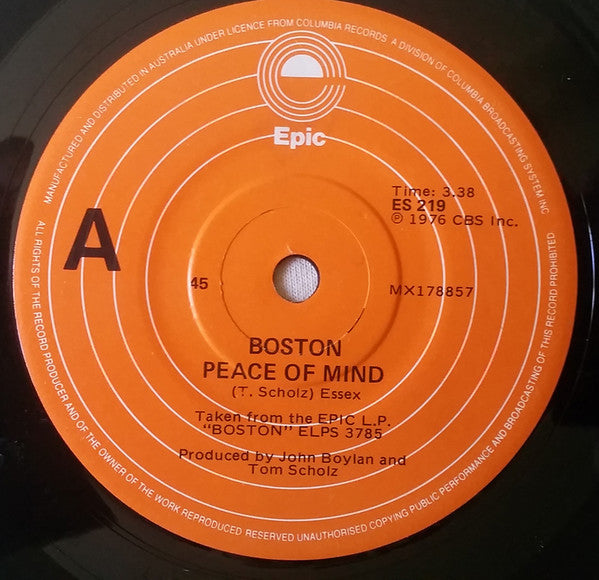 Boston : Peace Of Mind (7", Single)