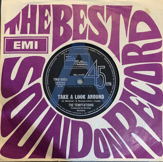 The Temptations : Take A Look Around (7", Single, Promo)