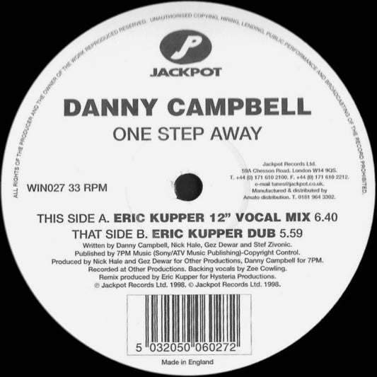 Danny Campbell : One Step Away (12")