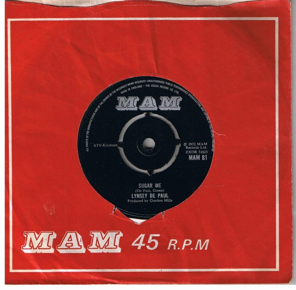 Lynsey De Paul : Sugar Me (7", Single)