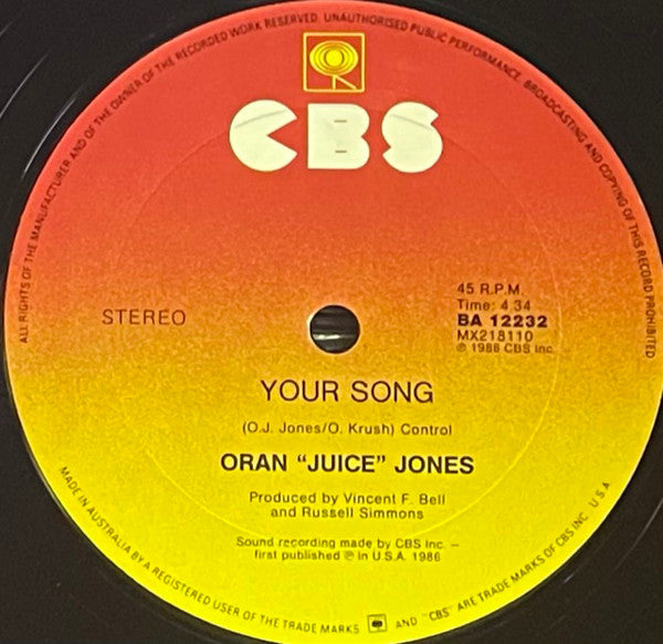 Oran 'Juice' Jones : The Rain (12")