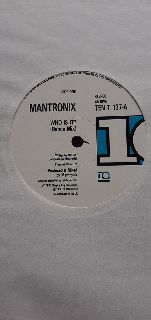 Mantronix : Who Is It? (12")