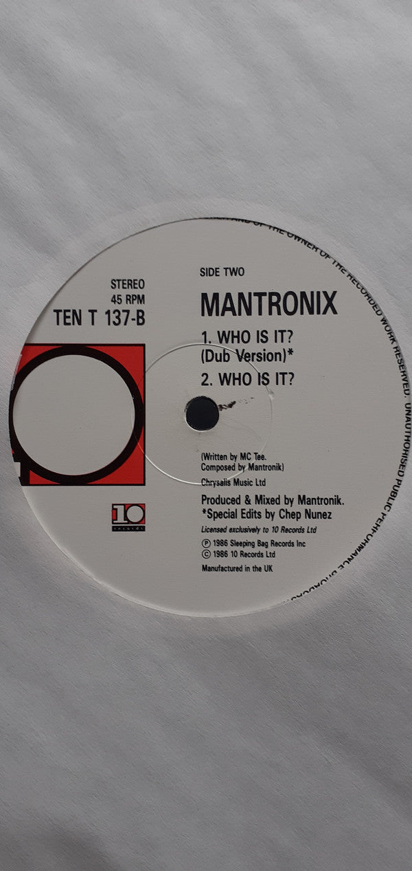 Mantronix : Who Is It? (12")
