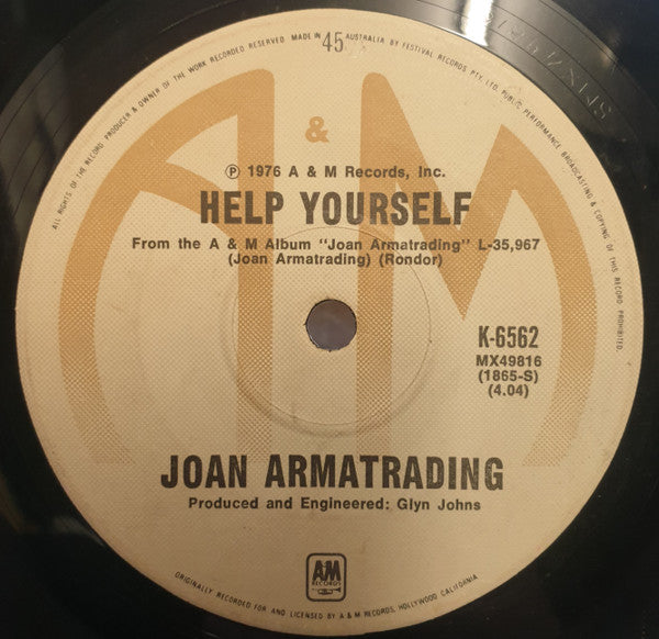 Joan Armatrading : Love And Affection (7", Single, Sol)