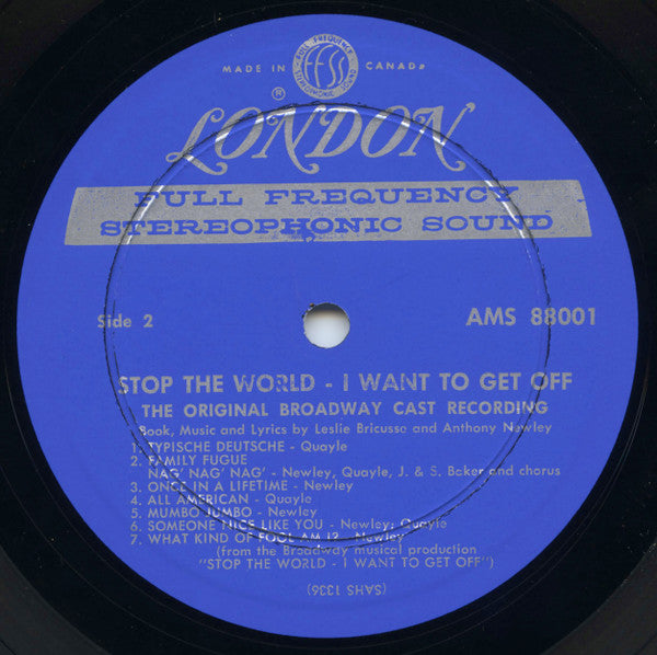 Anthony Newley With Anna Quayle : Stop The World - I Want To Get Off (Original Broadway Cast) (LP, Album, Gat)