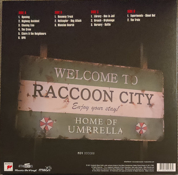 Mark Korven : Resident Evil Welcome To Raccoon City (Original Motion Picture Soundtrack) (2xLP, Ltd, Num, Red)