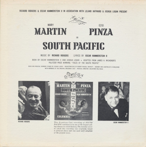 Mary Martin, Ezio Pinza, Richard Rodgers / Oscar Hammerstein 2nd* With Original Broadway Cast* : South Pacific (LP, Album, RE, Gat)
