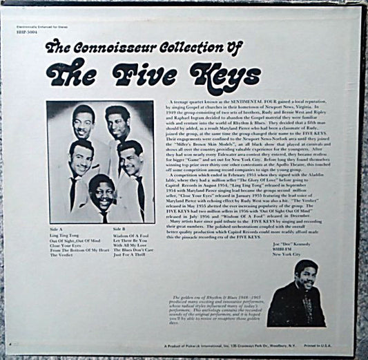 The Five Keys : The Connoisseur Collection Of The Five Keys (LP, Comp)