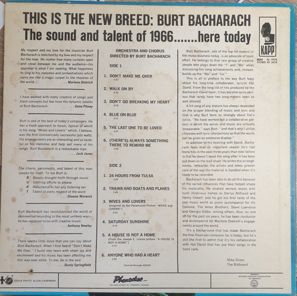 Burt Bacharach : Hit Maker! (LP, Album)