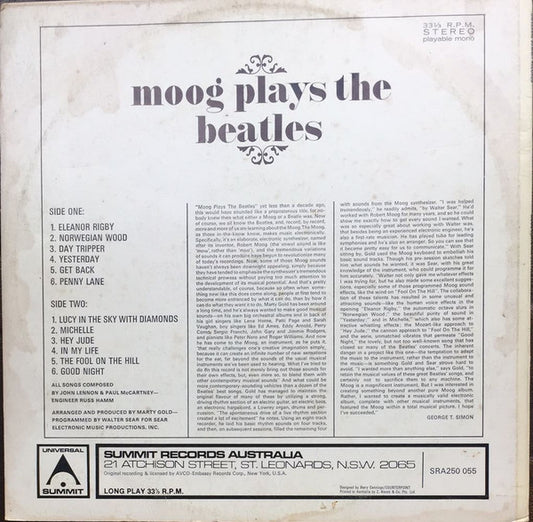 Marty Gold : Moog Plays The Beatles (LP)