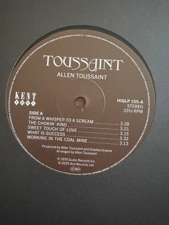 Allen Toussaint : Toussaint (LP, Album, RE)