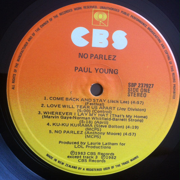Paul Young : No Parlez (LP, Album)