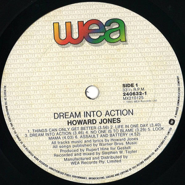 Howard Jones : Dream Into Action (LP, Album, RE)