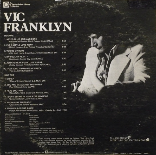 Vic Franklyn : After All Is Said And Done (LP, Album, Gat)