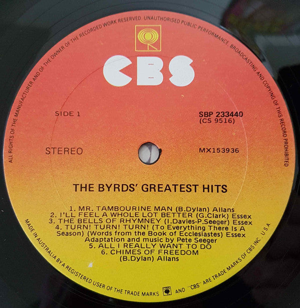 The Byrds : Greatest Hits (LP, Comp, RE, Sun)