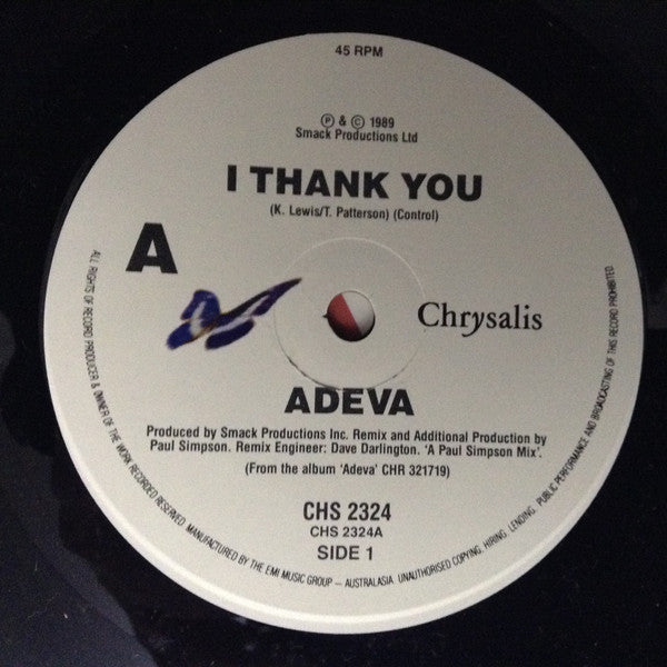 Adeva!* : I Thank You (7", Single)