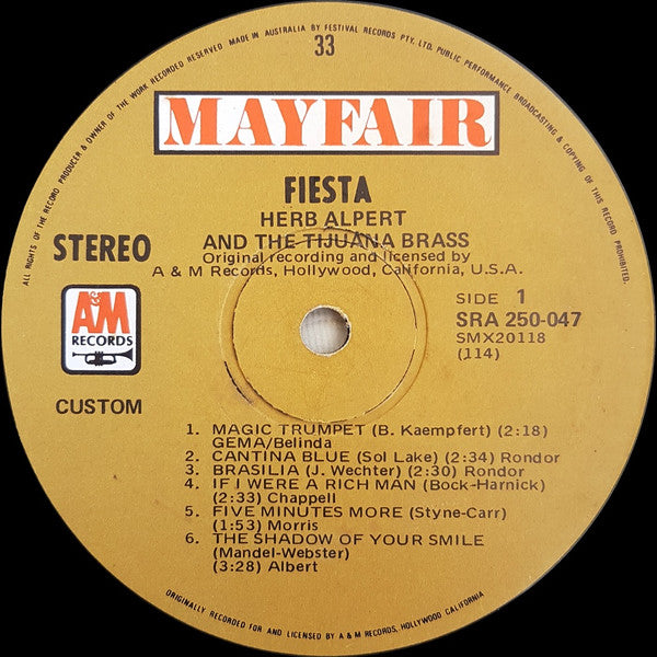 Herb Alpert And The Tijuana Brass* : Fiesta (LP, Comp, May)