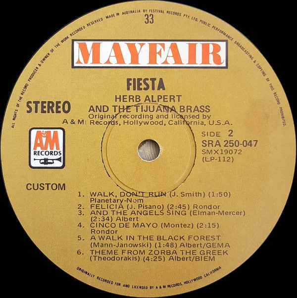 Herb Alpert And The Tijuana Brass* : Fiesta (LP, Comp, May)