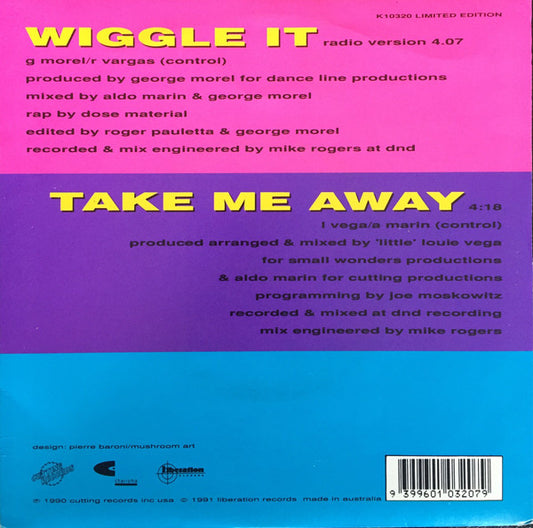2 In A Room : Wiggle It (7", Single, Ltd)