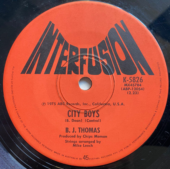 B.J. Thomas : (Hey Won't You Play) Another Somebody Done Somebody Wrong Song (7", Single)