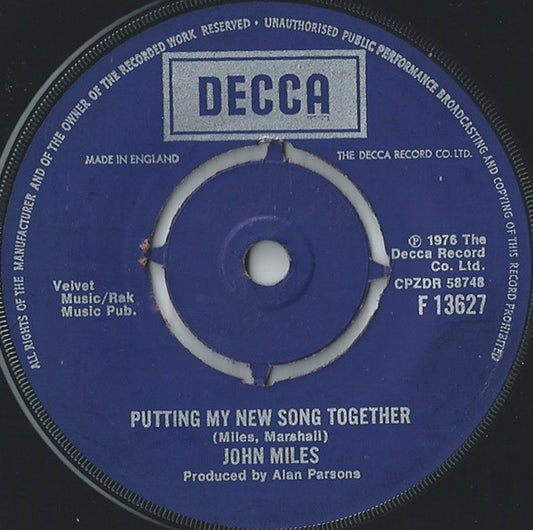 John Miles : Music (7", Single, Pap)