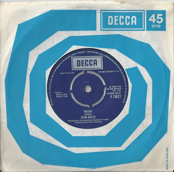 John Miles : Music (7", Single, Pap)