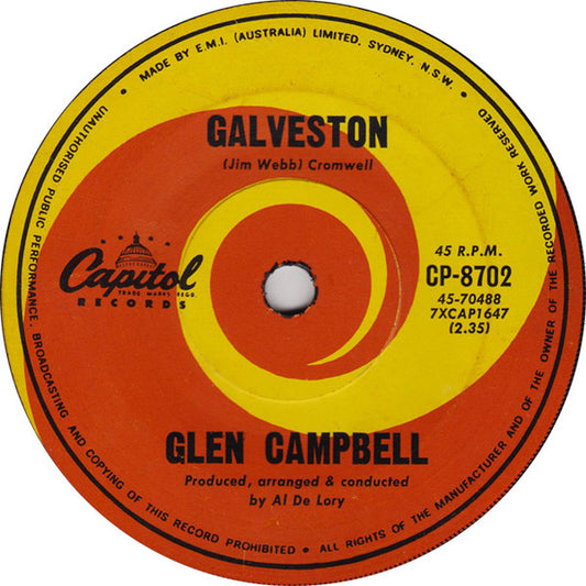 Glen Campbell : Galveston (7", Single)