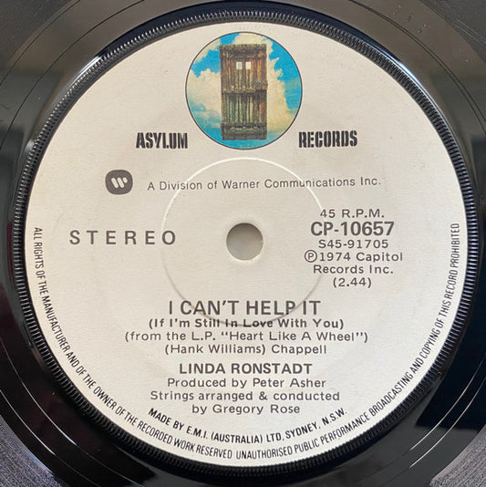 Linda Ronstadt : You're No Good / I Can't Help It (If I'm Still In Love With You) (7", Single)