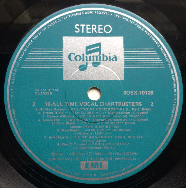 Various : 16 All-Time Vocal Chartbusters (LP, Comp)
