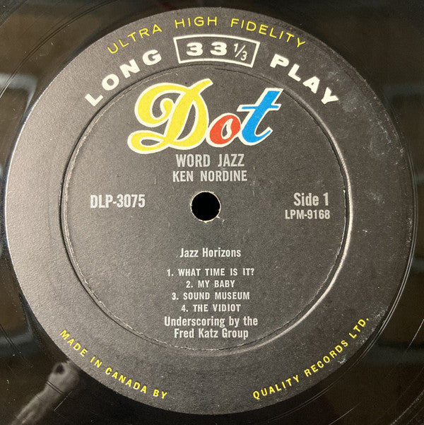 Ken Nordine Featuring The Fred Katz Group : Word Jazz (LP, Album, Mono)