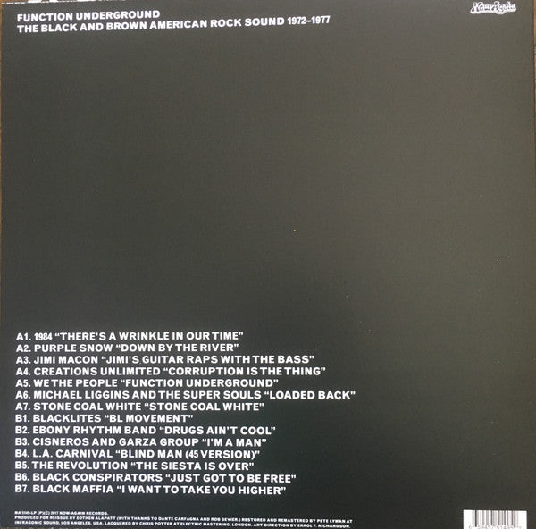 Various : Function Underground: The Black And Brown American Rock Sound 1969-1974 (LP, RSD, Comp, Ltd)
