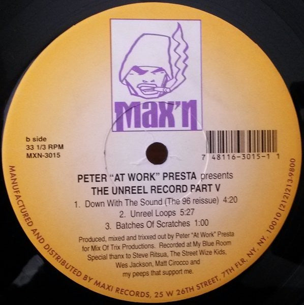 Peter Presta : The Unreel Record Part V (12")