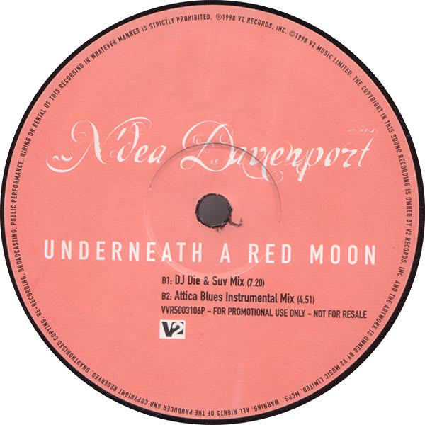 N'Dea Davenport : Underneath A Red Moon (12", Promo)