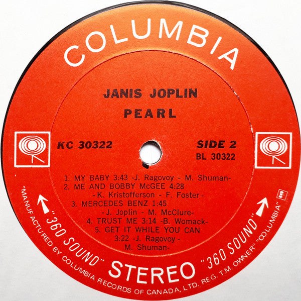 Janis Joplin : Pearl (LP, Album)
