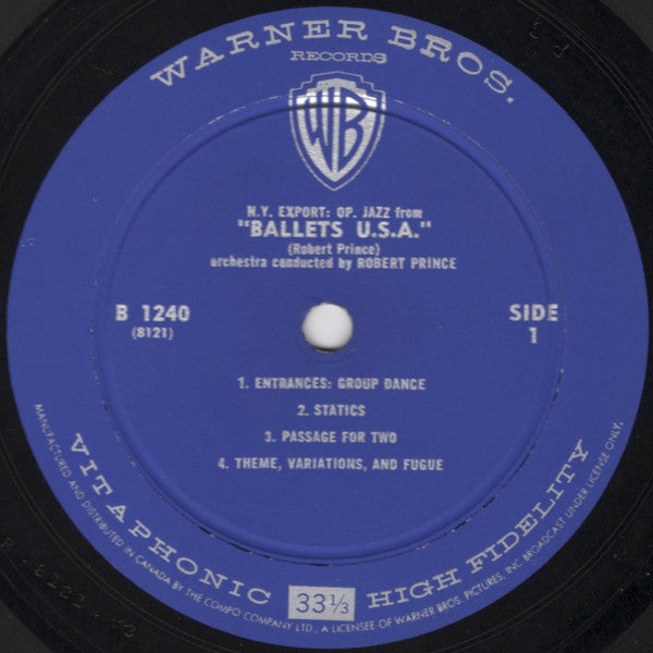 Robert Prince : Robert Prince's N.Y. Export: Op. Jazz From Ballets U.S.A. / Ballet Music From Leonard Bernstein's West Side Story (LP, Album)