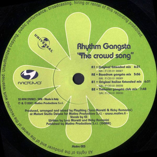Rhythm Gangsta : The Crowd Song (12")