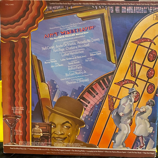 "Ain't Misbehavin'" Original Broadway Cast : Ain't Misbehavin': The New Fats Waller Musical Show (2xLP, Album, Gat)