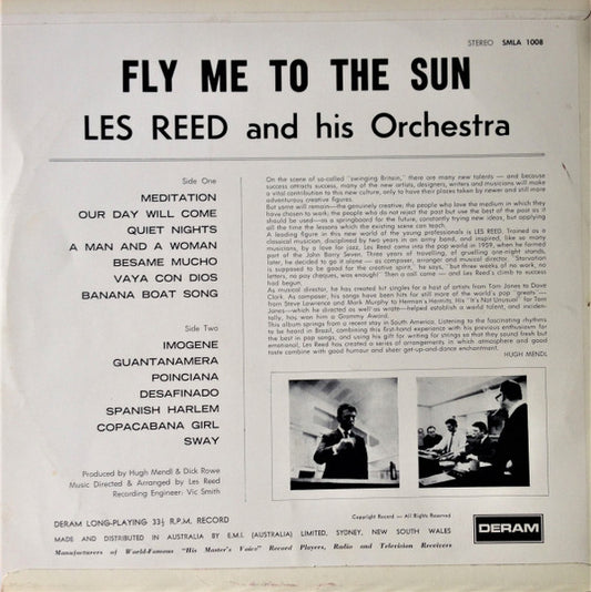 Les Reed And His Orchestra : Fly Me To The Sun (LP, Album)