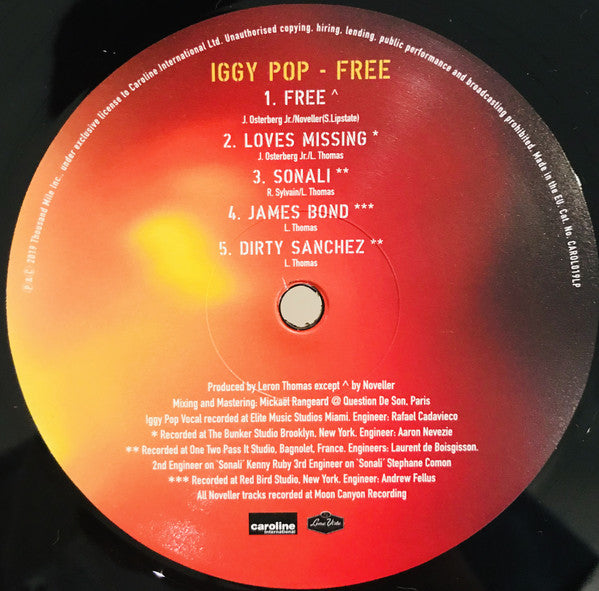 Iggy Pop : Free (LP, Album)