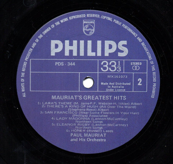 Paul Mauriat And His Orchestra : Mauriat's Greatest Hits (LP, Comp)
