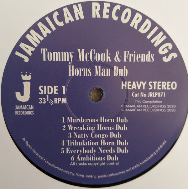 Tommy McCook & Various : Horns Man Dub (LP, Comp)