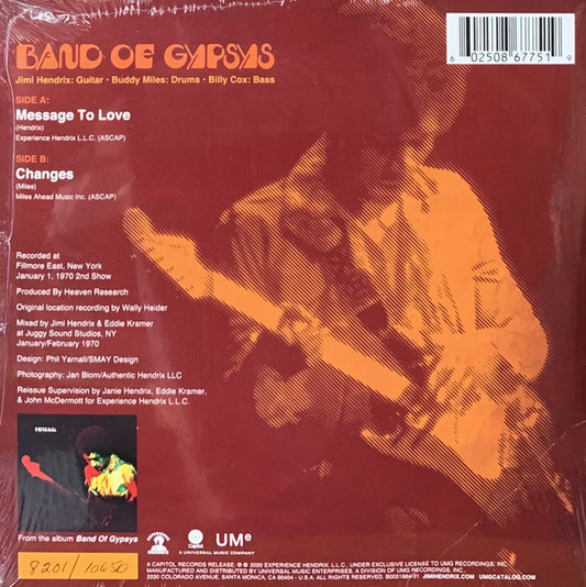 Jimi Hendrix : Message To Love / Changes (7", RSD, Single, Num, Ora)