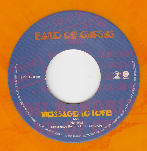Jimi Hendrix : Message To Love / Changes (7", RSD, Single, Num, Ora)